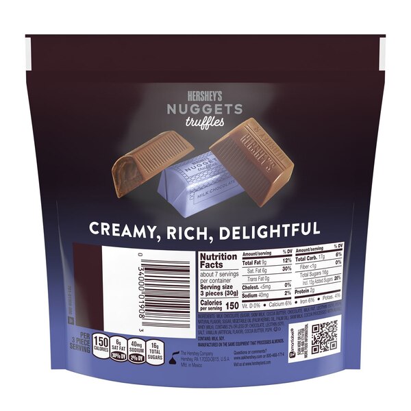 Hershey's Nuggets Milk Chocolate Truffles Candy, 7.7 oz