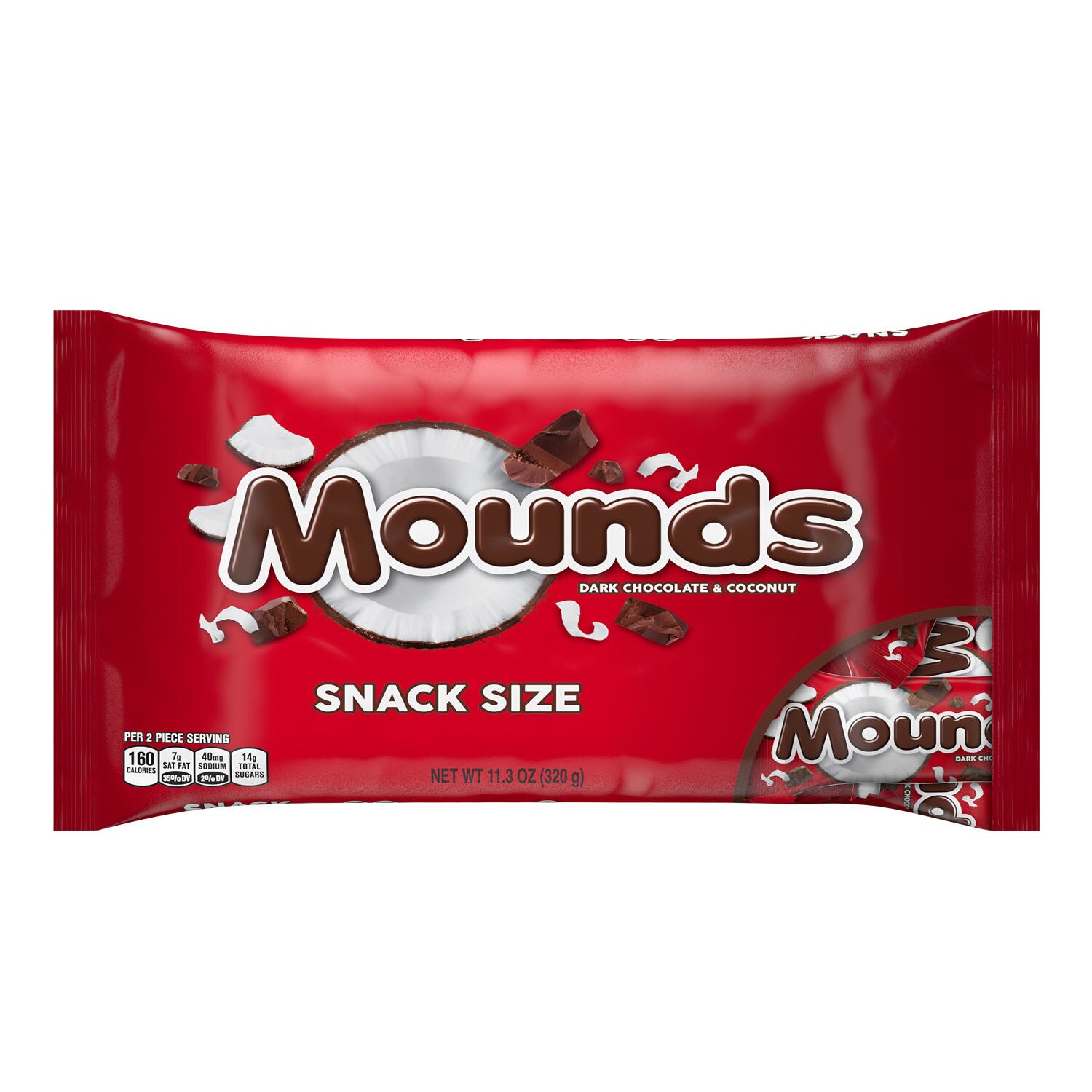 MOUNDS Dark Chocolate & Coconut Snack Size Candy Bars, 11.3 OZ