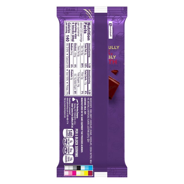 Cadbury Royal Semi-Sweet Dark Chocolate Bar, 3.5 oz