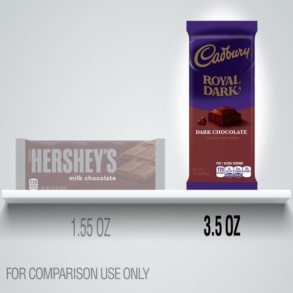 Cadbury Royal Semi-Sweet Dark Chocolate Bar, 3.5 oz
