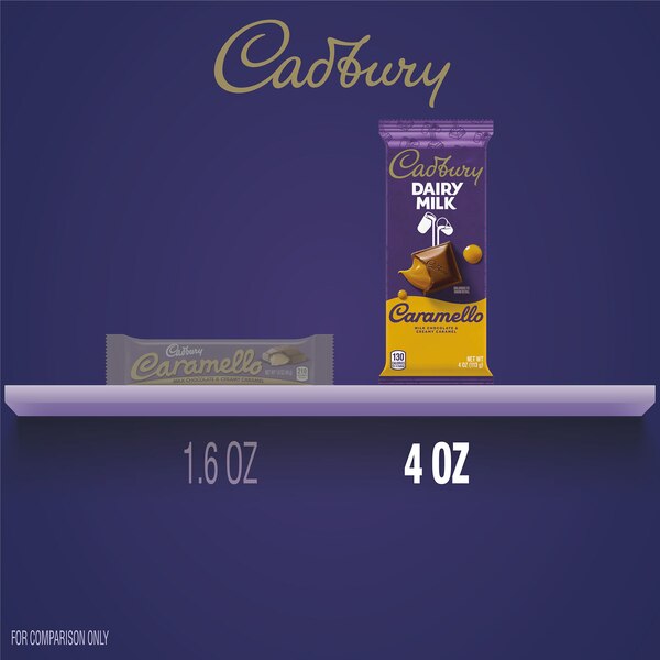 Cadbury Dairy Milk Caramello Milk Chocolate Caramel Candy, 4 oz