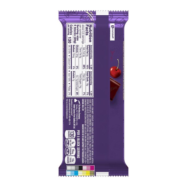 Cadbury Royal Dark Black Forest Cake Cherry Flavored Fudge Candy, 3.5 oz