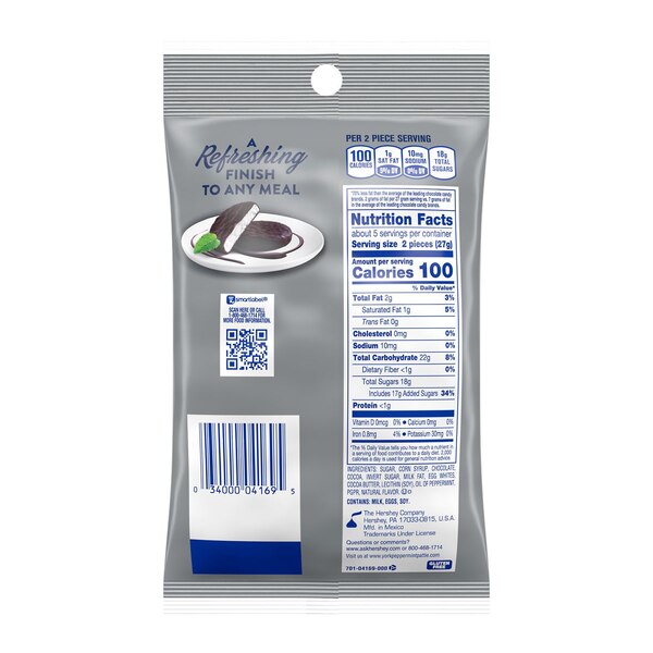 York, Dark Chocolate Peppermint Patties Candy, 4.8 oz