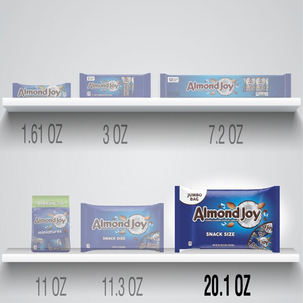 Almond Joy Coconut & Almond Chocolate Snack Size Candy Bars, 20.1 oz