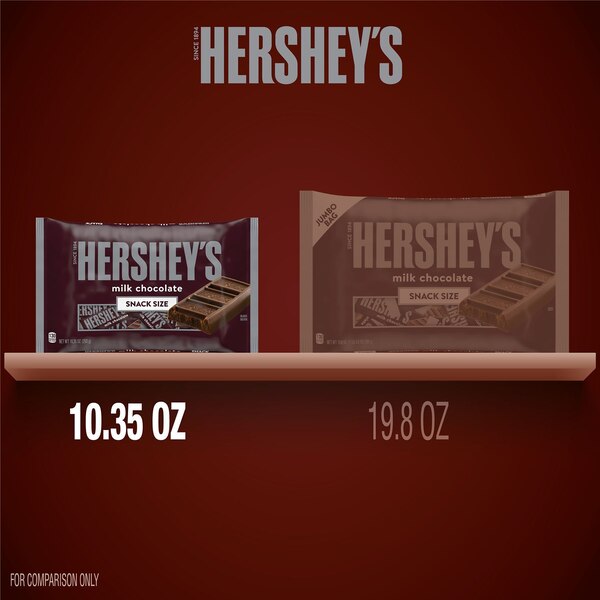 Hershey's Milk Chocolate Snack Size Candy, 10.35 oz