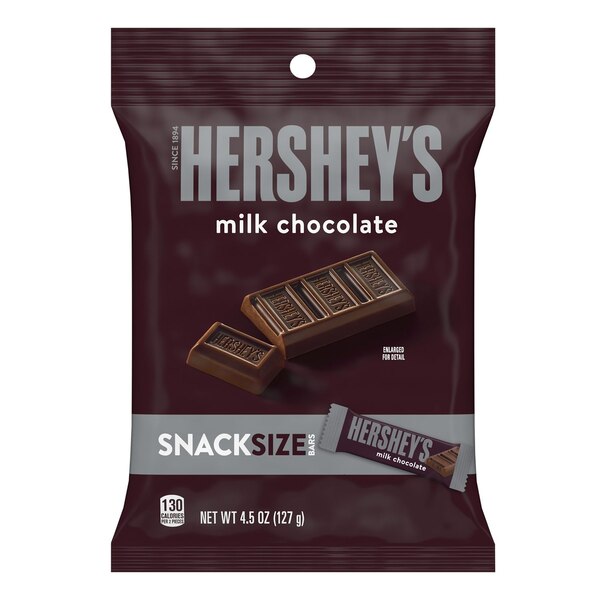Hershey's, Milk Chocolate Snack Size Candy Bars, 4.5 oz