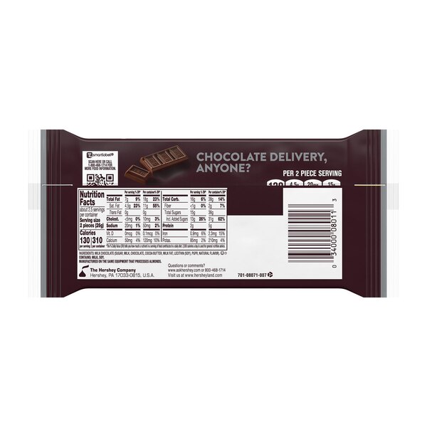 Herchey's Milk Chocolate Snack Size Candy, 5 ct, 2.25 oz