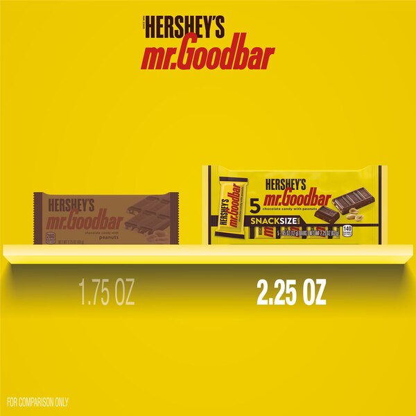 HERSHEY'S MR. GOODBAR Chocolate With Peanuts Snack Size, Candy Bars, 0.45 OZ (5 Count)