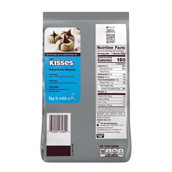 Hershey's Kisses Milk Chocolate Candy Party Pack, 35.8 oz