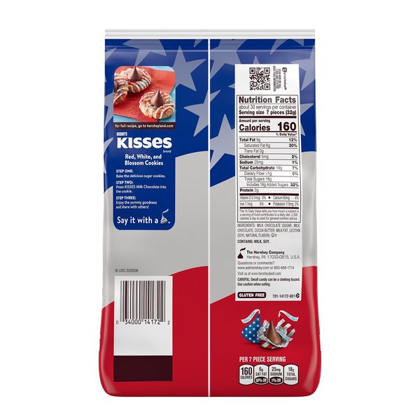 Hershey's Kisses, Red White & Blue, Party Size, 34.1 oz