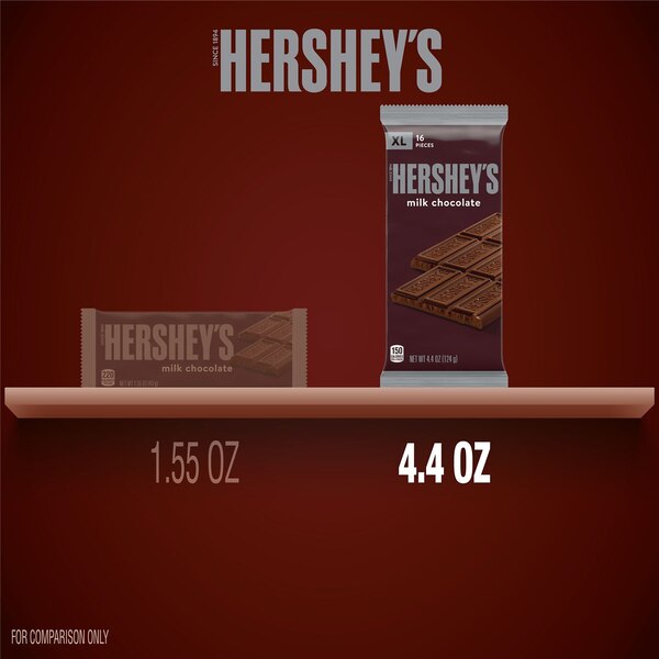 Hershey's Milk Chocolate XL Candy Bar, 16 pcs, 4.4 oz