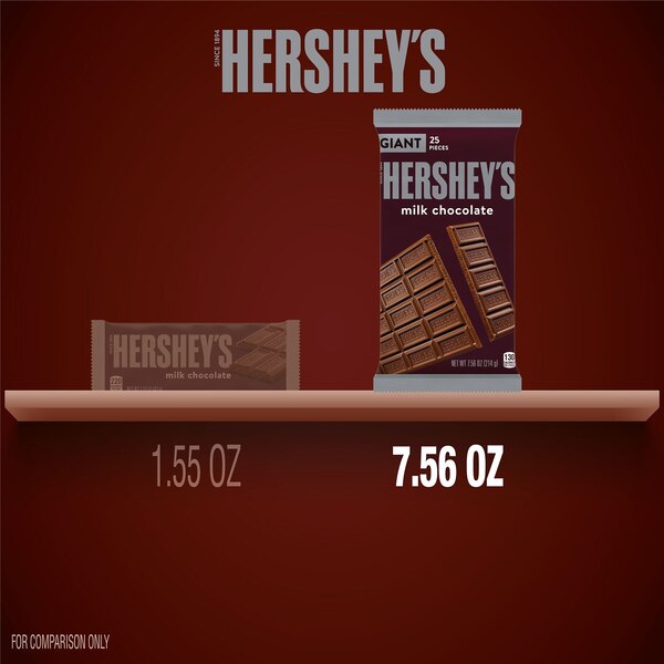 Hershey's Milk Chocolate Giant Candy Bar, 25 pcs, 7.56 oz