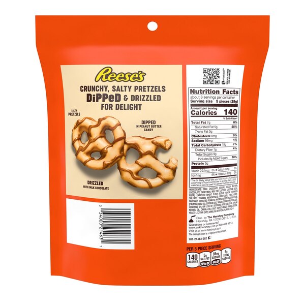 Reese's Dipped Pretzels in Peanut Butter Candy and Milk Chocolate, 8.5 oz