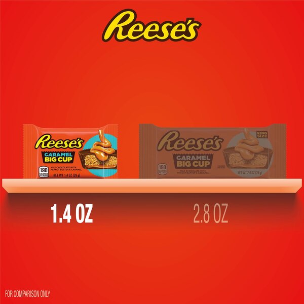 Reese's Big Cup Caramel Milk Chocolate Peanut Butter Cups Candy Pack, 1.4 oz