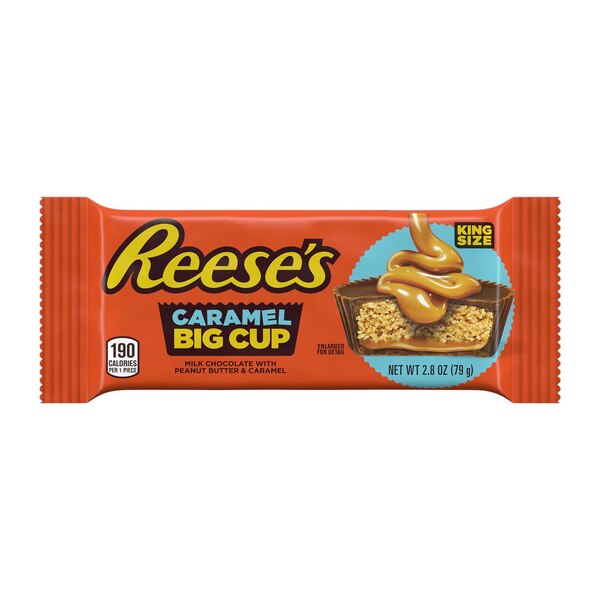 Reese's Big Cup Caramel Milk Chocolate King Size Peanut Butter Cups, Easter Candy, 2.8 oz