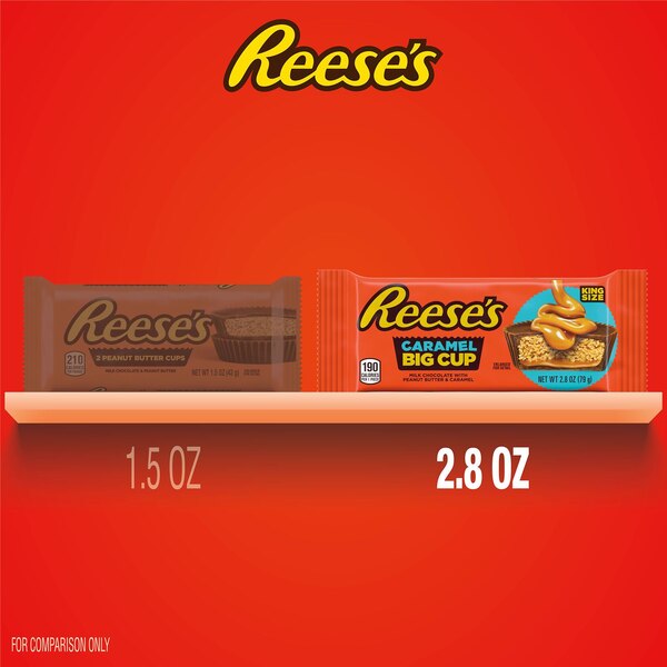 Reese's Big Cup Caramel Milk Chocolate King Size Peanut Butter Cups, Easter Candy, 2.8 oz