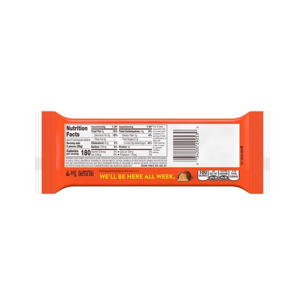 Reese's Fast Break Milk Chocolate, Peanut Butter & Nougat Snack Size Candy, 5 CT