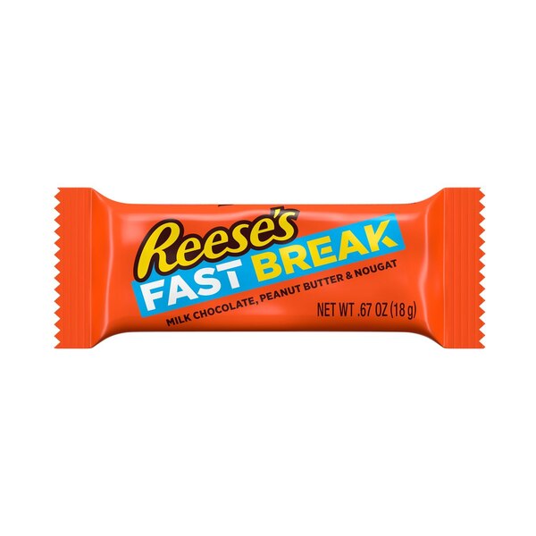 Reese's Fast Break Milk Chocolate, Peanut Butter & Nougat Snack Size Candy, 5 CT
