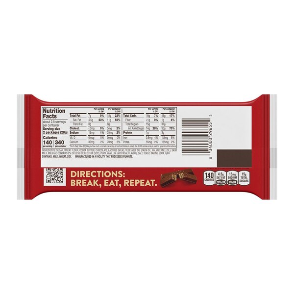 Kit Kat Milk Chocolate Snack Size Wafer Candy, 5 ct, 2.45 oz