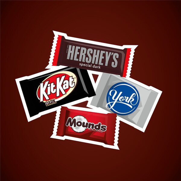 Hershey Assorted Dark Chocolate Flavored Snack Size Candy, 32.89 oz