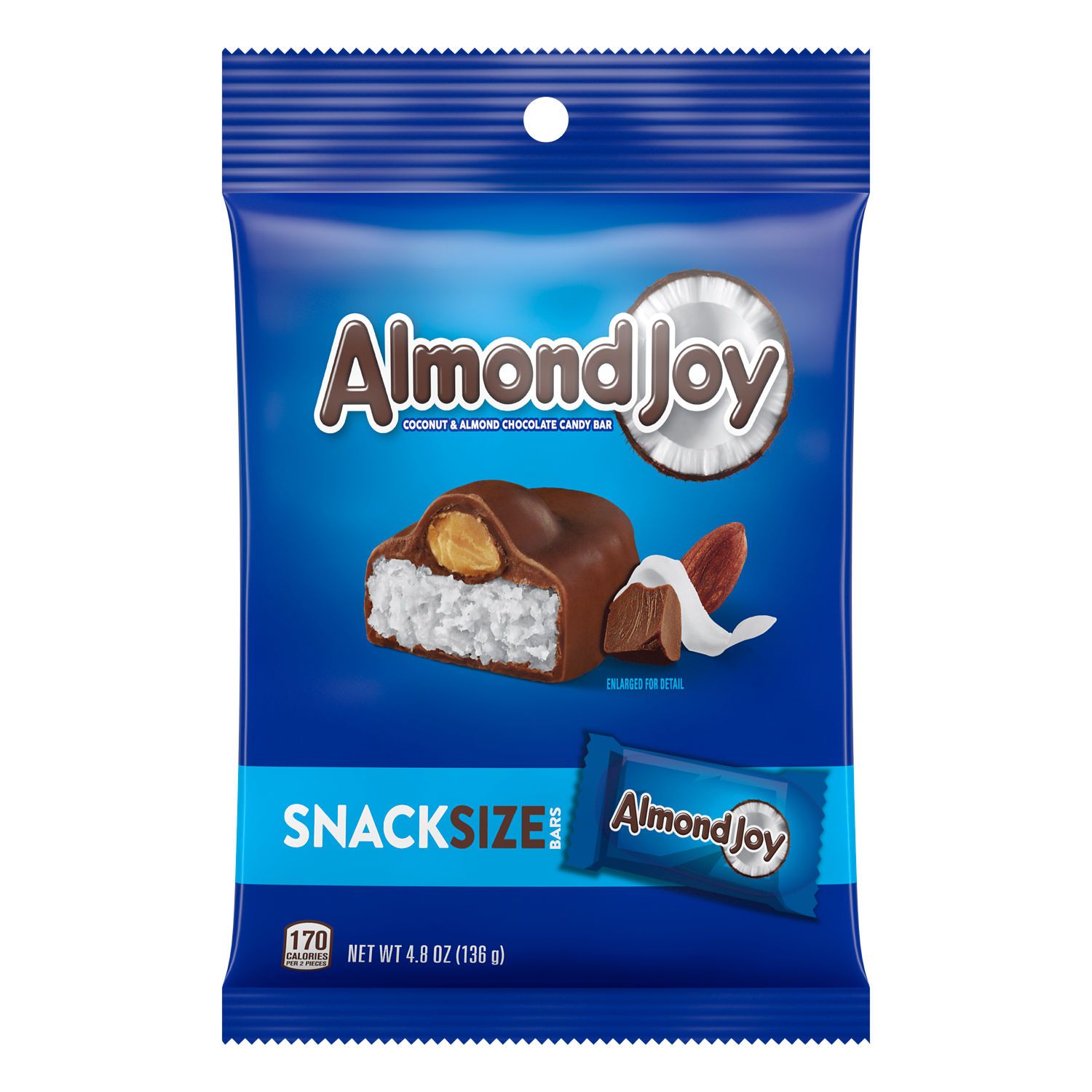 Almond Joy, Coconut and Almond Chocolate Snack Size Candy Bars, 4.8 oz