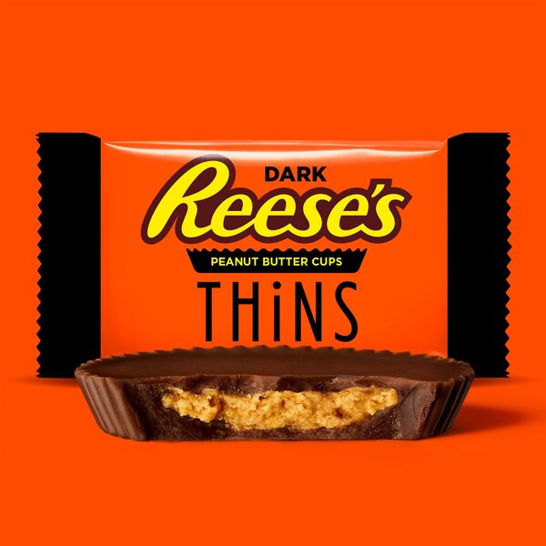 Reese's Thins Peanut Butter Cups Dark Chocolate Candy, 7.37 OZ