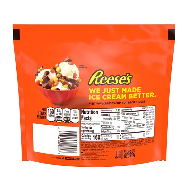 Reese's Peanut Butter Cups Mini, 7.6 oz