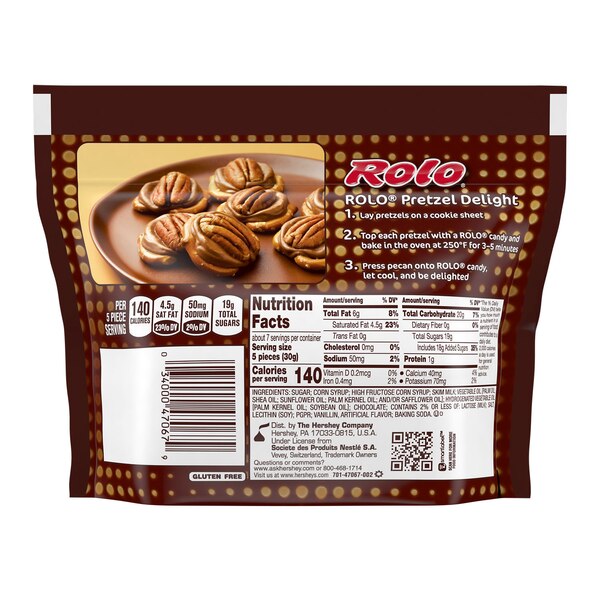 Rolo Unwrapped Rich Chocolate Caramels Candy Resealable Bag, 7.6 oz