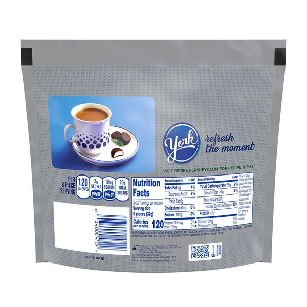 York, Minis Unwrapped Dark Chocolate Peppermint Patties Candy, 7.6 oz