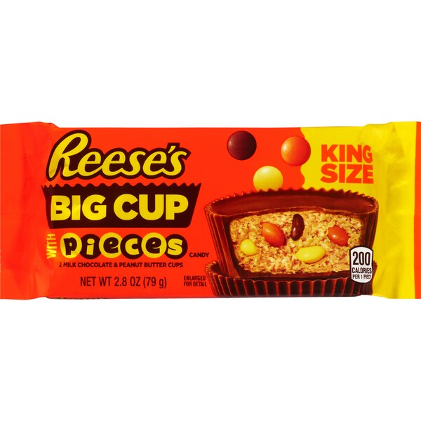 Reese's Milk Chocolate Peanut Butter Cups, King, 2.8 oz
