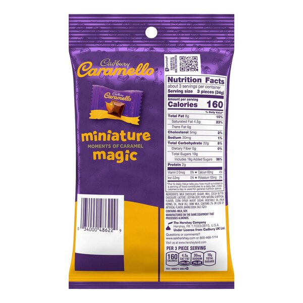 Cadbury, Caramello Minis Peg Bag, 3.6 oz