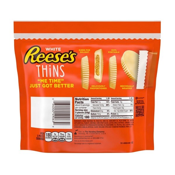 Reese's Thins White Creme Peanut Butter Cups, 7.37 oz