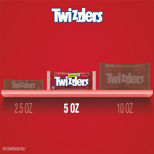 Twizzlers Twists Strawberry Flavored King Size Licorice Style Candy, 5 oz