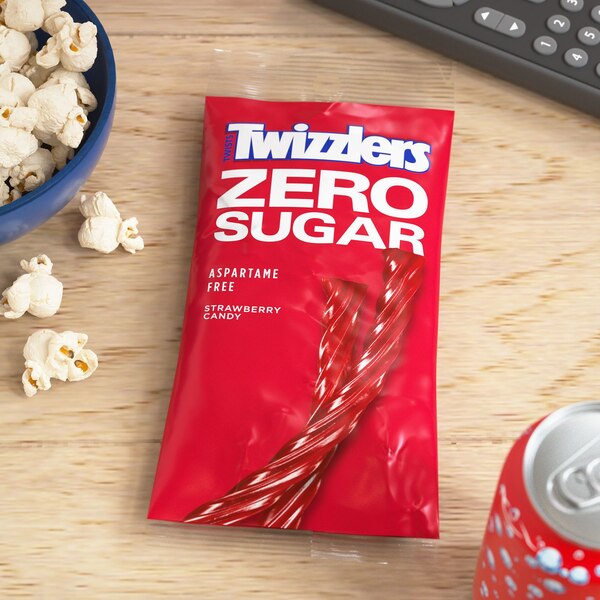 Twizzlers, Zero Sugar Twists Strawberry Flavored Licorice Style Candy, 5 oz