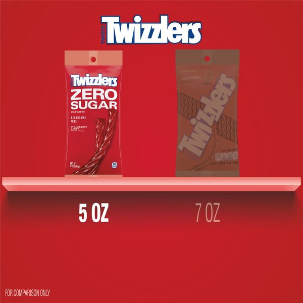 Twizzlers, Zero Sugar Twists Strawberry Flavored Licorice Style Candy, 5 oz