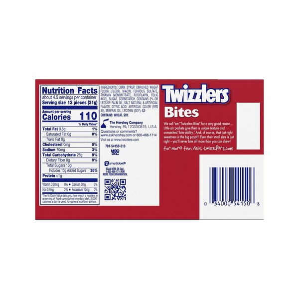 Twizzlers Bites Cherry Flavored Chewy Candy, 5 OZ