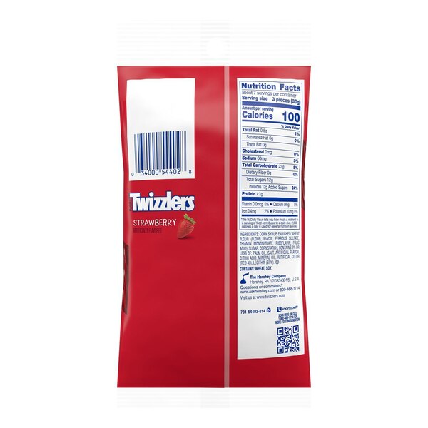 Twizzlers Twists Strawberry Flavored Chewy Candy, 7 oz