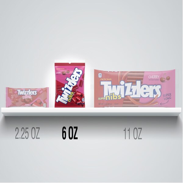 Twizzlers Nibs Cherry Flavored Chewy Candy, 6 oz