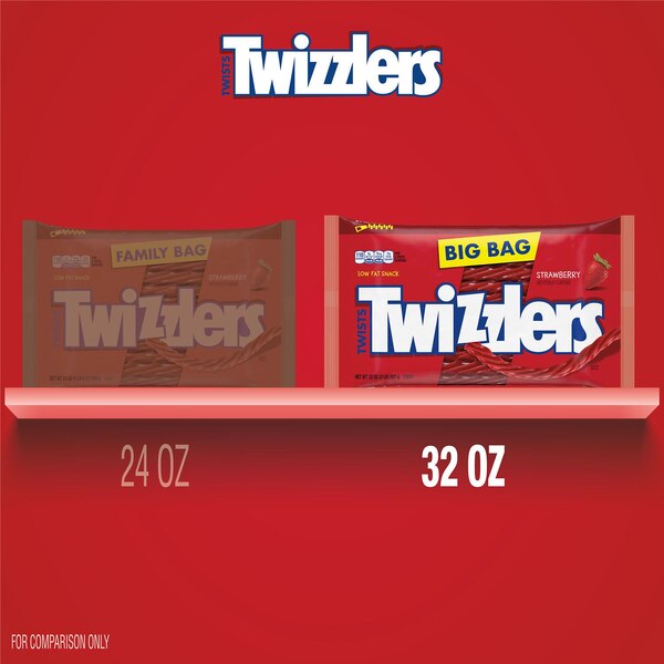 Twizzlers Twists Strawberry Flavored Licorice Style, Low Fat Candy Big Bag, 32 oz