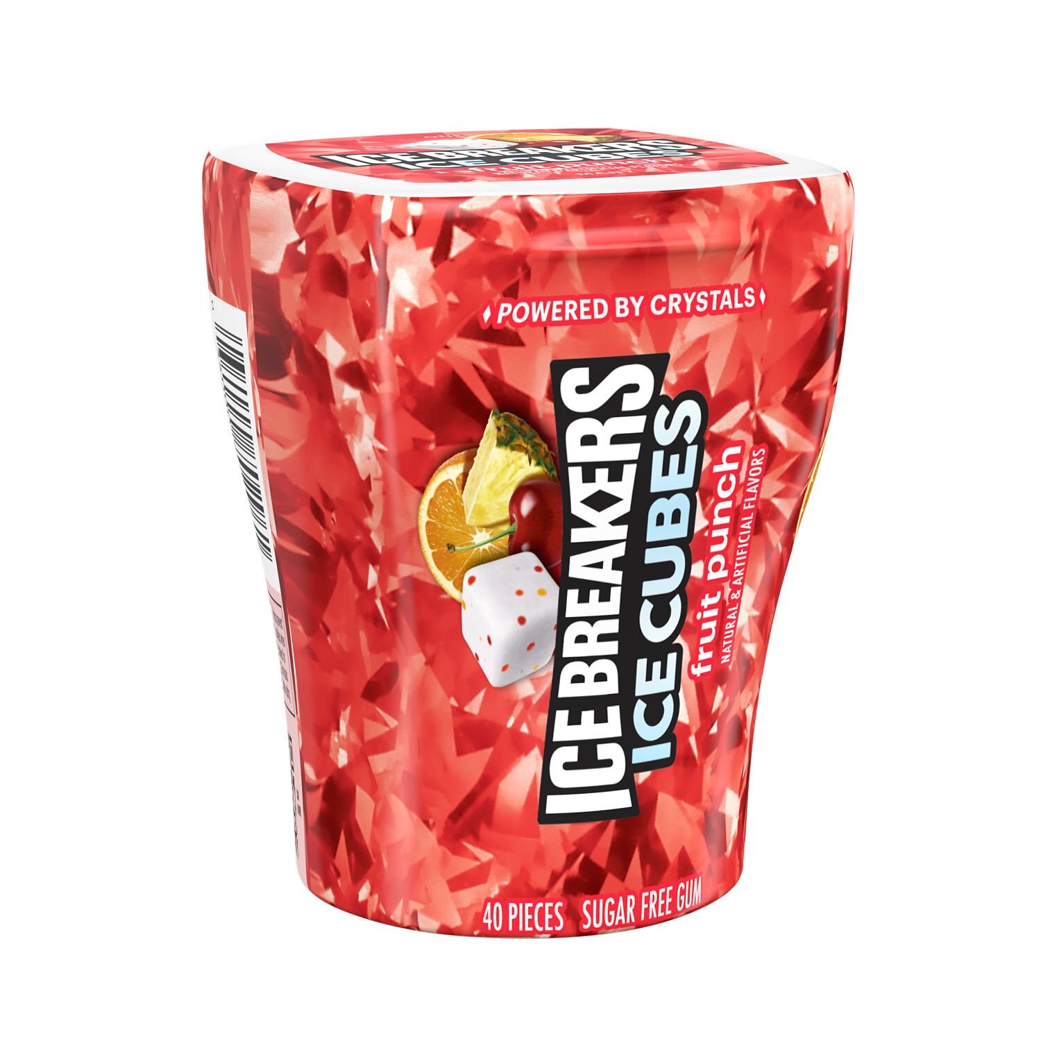 Ice Breakers Ice Cubes, Fruit Punch Flavored Sugar Free Chewing Gum, 40 ct 3.24 oz image.