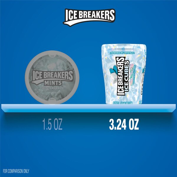 Ice Breakers, Ice Cubes Mint Crystal Flavored Sugar Free Chewing Gum, 40 ct, 3.24 oz