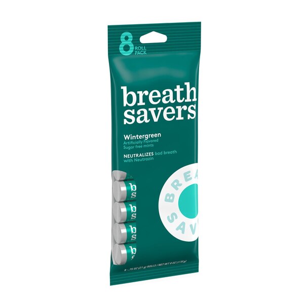 Breath Savers Wintergreen Breath Mints, 8 rolls, 6 oz