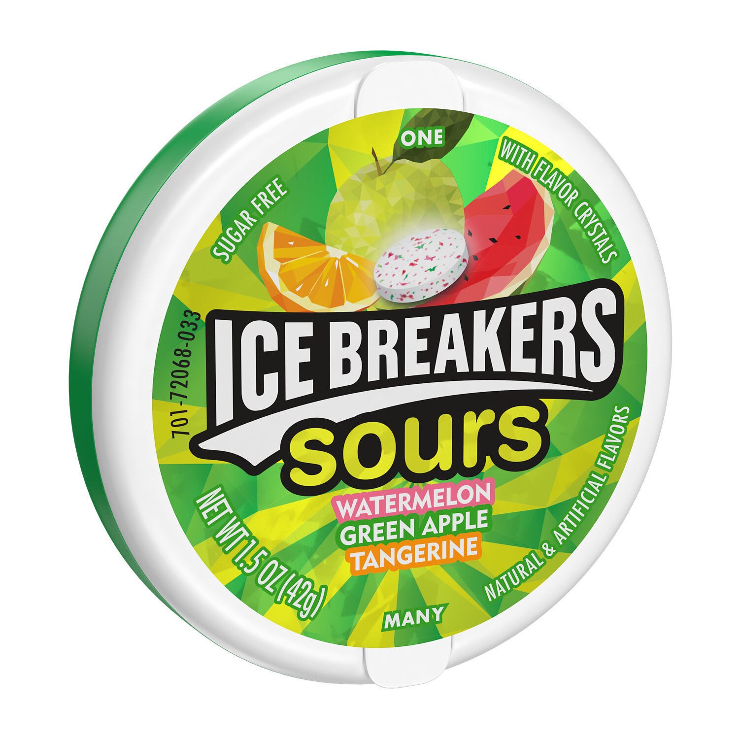 Ice Breakers Sours, Assorted Fruit Flavored Sugar Free Breath Mints, 1.5 Oz