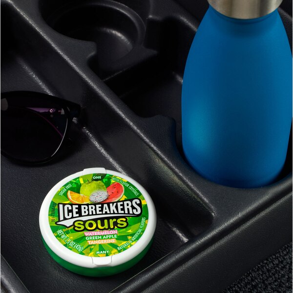 Ice Breakers Sours, Assorted Fruit Flavored Sugar Free Breath Mints, 1.5 Oz