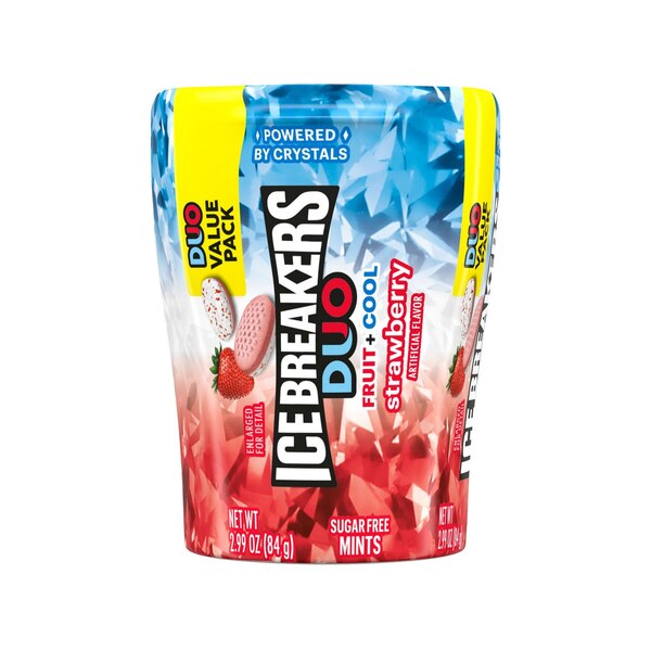 Ice Breaker Duo Strawberry Mint Bottle Packs, 3.24 oz