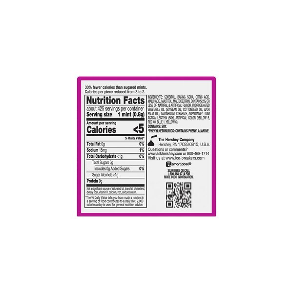 Ice Breakers, Sparkling Raspberry Lemon Seltzer Sugar Free Mints Tins, 8 ct, 1.5 oz