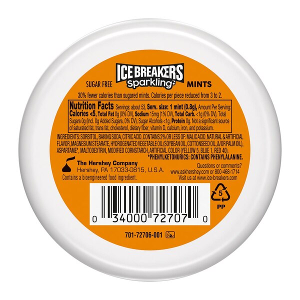 Ice Breaker Sparkling Pineapple Mango Sugar Free Mints Tins, 2.5 oz