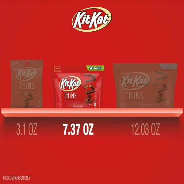 Kit Kat Thins Individually Wrapped Milk Chocolate Wafer Candy Bars, 7.37 oz