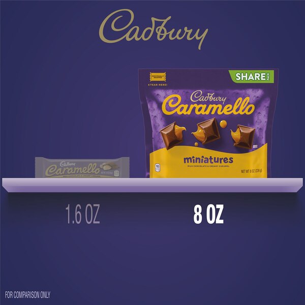 Cadbury Carmello Miniatures Milk Chocolate and Caramel Candy Share Pack, 8 oz
