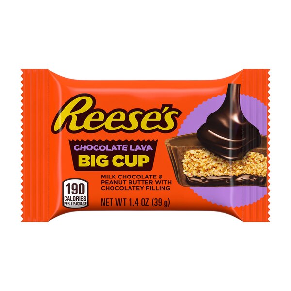 Reese's Big Cup Chocolate Lava Milk Chocolate Peanut Butter Cups Candy, 1.4 oz